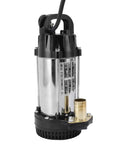 Heavy Duty Stainless Steel Submersible Sump Pump With 300W Motor And 4 Cubic Meter Hour Flow, showcasing stainless steel body and brass outlet.
