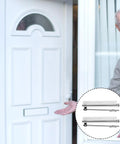 Person standing by door displaying 2 Pack Automatic Door Closer With Folding Support Arm Stainless Steel And Aluminum Alloy Silver Finish