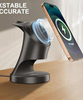 3-In-1 Wireless Charging Station For iPhone 17 16 15 14 13 12 Pro Max Plus Mini, AirPods 2 3 4 Pro, And Watch Ultra 11 10 9 8 7 SE MagSafe Charger Dock in use