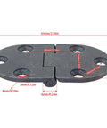 Rock Solid Zinc Alloy Flat Fold Table Hinges 2 Pack Smooth Flip Top Furniture Hardware showing dimensions and mounting holes.