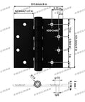 Top Shelf 4 Inch Matte Black Heavy Duty Stainless Steel Door Hinges With Non Removable Pin For Rock Solid Outswing Security And Smooth Whisper Quiet Operation 2 Pack dimensions and design details.
