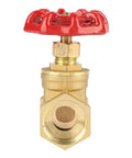 Front view of Three Quarter Inch Brass Gate Valve Threaded DN20 Manual Two Way On Off Valve For Water Oil Gas Steam Applications