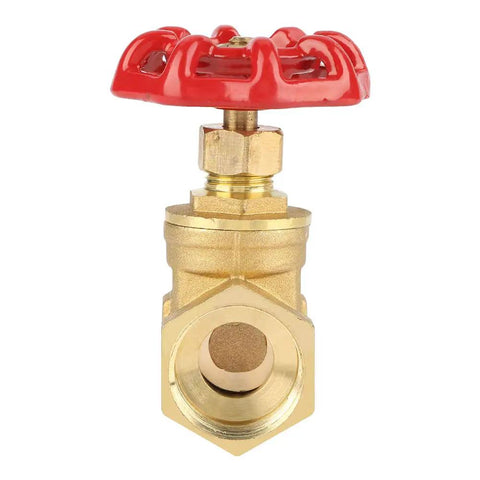 Front view of Three Quarter Inch Brass Gate Valve Threaded DN20 Manual Two Way On Off Valve For Water Oil Gas Steam Applications