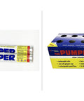 Industrial Grade Heavy Duty Markers In Vivid Red Featuring Twin Pencil Refills For All Day Labeling Comes In Bulk Sets Of Twelve, shown in packaging.