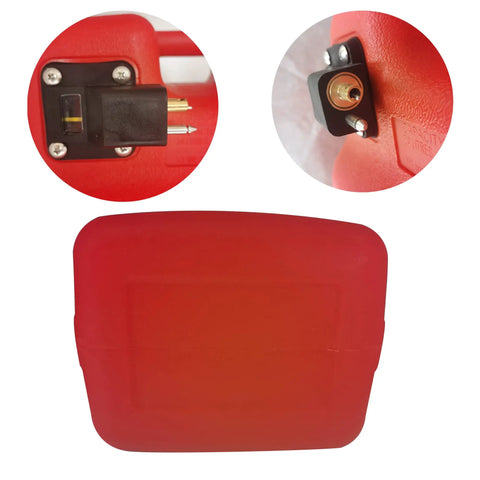 Six Gallon Portable Boat Fuel Tank With Hose Connector For Outboard Motors, top view showing connectors and tank design