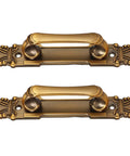 European Style Antique Metal Door Handle Set Of Two For Drawer Cupboard Wardrobe in zinc alloy with luxurious golden finish, front view