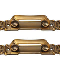 Two Pack Zinc Alloy Door Pull Handles In European Antique Style for cabinets, wardrobes, gates, and barn doors, front view of handles