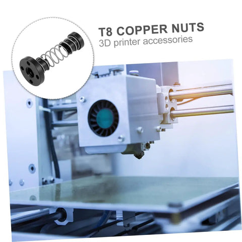 3D printer with focus on T8 copper nuts, part of 2-Pack Stainless Steel T8 Lead Screws With Copper Nuts Kit For 3D Printers Precise Pitch Easy Mounting Low Maintenance Rugged Linear Motion Upgrade For Your Rig Pro Grade Reliability And High Quality Prints