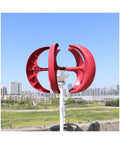 Heavy Duty 2000W Vertical Axis Wind Turbine Generator For Home Hybrid Solar Systems, 12V 24V 48V Options, red compact windmill