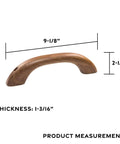 Premium Teak Handrail With Pre Drilled No Sweat Mounting For Tight Spaces Versatile Wall Grip, 9-1/8" length, solid wood.