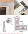 5 To 12 Pieces Stainless Steel L Shaped Corner Brace Set With Flat Plate Brackets And Screws For Easy Right Angle Repairs