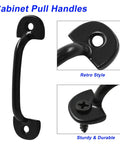 Detail of 20 Pack Mini Vintage Cabinet Pull Handles Black Zinc Alloy 60mm Length Rustic Barn Door Style with Screws
