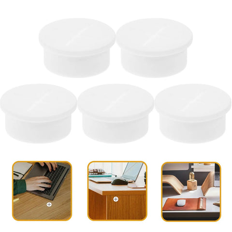 20 Pack Rubber Grommet Kit For Wiring, No Fuss Installation Desk Cable Hole Covers, Round White Rubber And Plastic Grommets For Office Desk And Display, Sleek Design To Protect Cables And Tidy Your Setup on desk holes