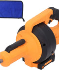 Cordless Electric Drain Auger And Plumbing Snake For Nasty Hair Clogs Kicks Blockages To The Curb handheld tool with orange handle