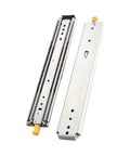 Heavy Duty Full Extension Drawer Slides One Pair Forty Two Inches featuring shiny metal rails and precision ball bearings for smooth operation.