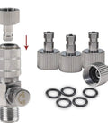 Airbrush Quick Release Disconnect Coupler Kit With Adjustable Valve Easy Connect No Screw Hassle Includes Four Extra Female Fittings And Five O Ring Set One Eighth Inch Male To One Eighth Inch Female Hose Connections
