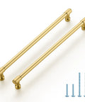 Two Pack 10 Inch Brushed Gold Cabinet Handles For Dresser And Kitchen Cabinets Premium Zinc Hardware With Modern Cupboard Door Pulls Heavy Duty Drawer Pulls Easy Install And Durable Finish