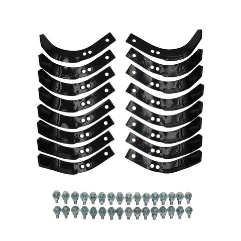 New Tiller Tine Set Replacement Kit With Eight Left And Eight Right Tines Plus 32 Cap Screws 32 Nuts And 32 Lock Washers Fits Ariens Tillers And Model 15008 Heavy Duty Easy Install.