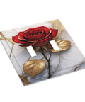 Vintage Red Rose Marble Toggle Plate Cover Built Tough With Rugged Abs To Dodge Scratches Keeps Walls Looking Sharp.
