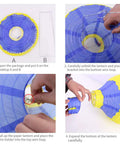 Assembly instructions for Hot Air Balloon Paper Lantern Decor Set Of 6 With Striped Blue Green Pink Orange Yellow Patterns