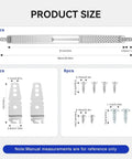 Product size chart for Hella Tough Rock Solid 24 Inch Dishwasher Mounting Kit For Granite And Quartz Countertops with dimensions.