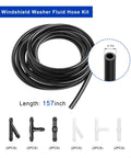 Dead Straight Four Meter Windshield Washer Hose Kit With Twelve Secure Gaskets And Tough Rubber Wiper Fluid Tubing That Handles Daily Spraying Without Any Drama For Stress Free Auto Upkeep, 157 inch flexible tubing with gaskets.