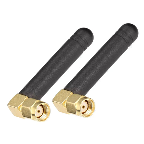 Mini Dual Band WiFi Antenna 2.4GHz 5GHz 5.8GHz MIMO RP-SMA Male Right Angle 2 Pack for FPV Bluetooth USB Adapter PCIe Card