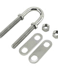 Beefy Heavy Duty Stainless U Bolts For Marine And Industrial Use, Yacht Hardware With 8 10 12 Size Options For Rope, Mounting, Thru Hull Fittings, And Machinery Fastening. Stainless U-bolt with nuts and plates
