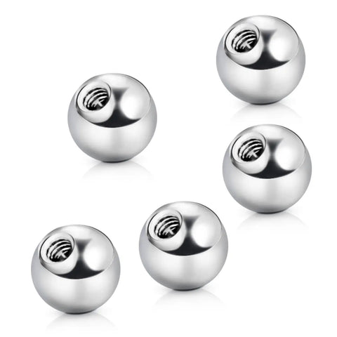 10 Pack 16G Externally Threaded Dope Replacement Balls 3mm For Lip Septum Nose Cartilage Tragus Helix Daith Rook Ear Piercing Jewelry Hypoallergenic Stainless Steel Ends For Body Piercing Barbells, silver threaded balls