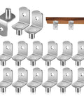 Heavy Duty L Shape Shelf Brackets Pins Set For Kitchen Cabinets Bookcases And Closets Durable Nickel Plated Metal Pegs illustrated