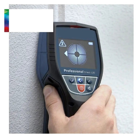 Heavy Duty Stud Finder Wall Scanner With Slick Visual Center Marker Detects metal and wood behind drywall in use.