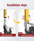 Installation of 5 Inch Scaffolding Caster Wheels Set Of Four With Dual Locking Swivel Casters And One And A Quarter Inch Square Stem