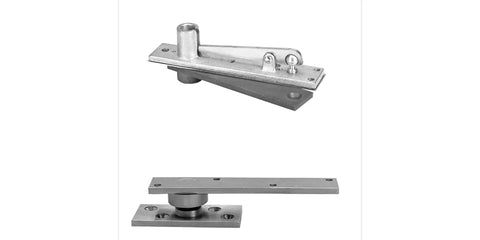Center Hung Pivot Door Hinge Set For Interior Or Exterior Doors Up To 3 Ft 8 In Wide By 8 Ft 6 In High Model 370 in Satin Chrome
