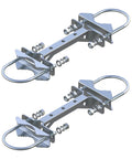 Stainless Steel Mast To Mast Clamp Anti Vibration Antenna Mount Without The Pole For Outdoor Use V Jaw Brackets U Bolts Nuts Washers Kit