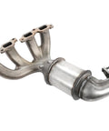 GM Genuine Parts Exhaust Manifold With Catalytic Converter Direct Fit OEM Quality visible in silver metal angle view