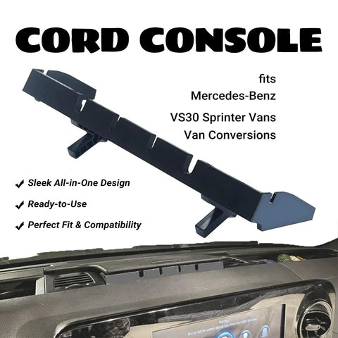 Mercedes-Benz VS30 Sprinter Dash Charging Cabinet Cord Console With Six Cable Access Ports No Drill Installation