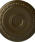 Large Ceiling Medallion With Twenty Four And One Quarter Inch Outer Diameter And One And A Half Inch Projection Hand Painted Brass Fits Canopies Up To Six Inches Lightweight For Quick No Fuss Installation With Rich Deep Relief Detailing For Pendant.