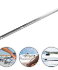 Heavy Duty Stainless Steel Rub Rail For Yacht Hull Protection And Dock Edge Guard, silver marine bumper strip for easy docking.