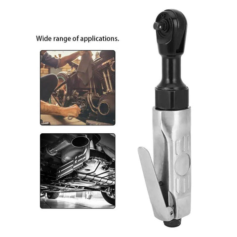 Boss Level Aluminum Alloy 1/4 Square Drive Pneumatic Wrench With Lever Controlled Adjustable Torque Up To 25 Ft Lbs Lightweight Air Ratchet for automotive and industrial use.