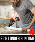 Person using Badass Brushless 12 Volt Reciprocating Saw Kit With Quick Charge Battery to cut PVC pipe.