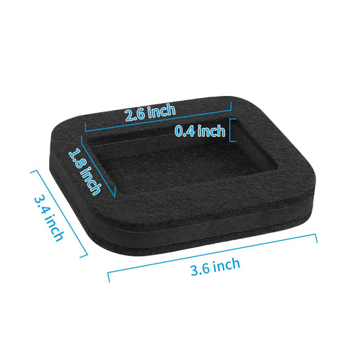 12 Pack Felt Furniture Coasters Caster Cups For Hardwood Floors Non Slip Pads That Keep Your Stuff From Sliding And Scratches, Felt Bottom Pads For Chairs Desks Beds And Fridges, 2.6 By 1.8 Inches, Black shown in side view
