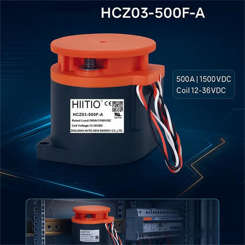 Heavy Duty High Power DC Contactor Rated At 1500 Volts And 500 Amps Hella Durable For Electric Vehicles, Compact design with orange cover.