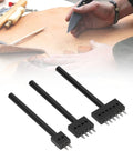 Pro Grade Leatherworking Tool Kit 3 Piece Cobbler Prong Chisel Set With 2 4 6 Tooth Row Hole Puncher Steel Punch