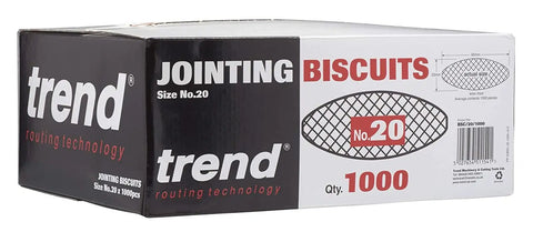 Beechwood No 20 Joining Biscuits For Woodworking 1000 Bulk Pack box angled view.