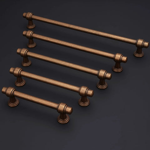 Antique Brass Cabinet Pulls Five Inch Hole Centers Ten Pack Zinc Alloy Vintage Drawer Handles Solid Aged Gold Bronze Kitchen Hardware