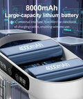 Game Changing 2 In 1 Portable Washing Machine Dual Tub Wireless Mini Washer showing 8000mAh battery in a compact design.