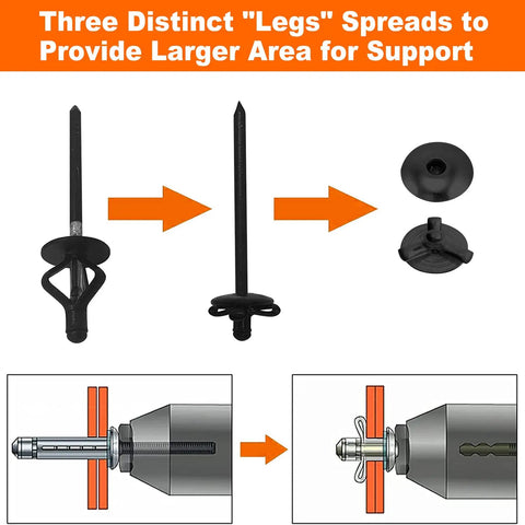Three Sixteenth Inch Tri Grip Rivets Set Fifty Pieces With Waterproof O Rings For Marine Use showing expandable support