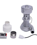 Grab And Go Portable Micro Hydro Generator 500W 110V for home use, lightweight silver water turbine with accessories, easy setup.