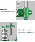 Detailed view of Heavy Duty Cast Iron Arbor Press With Slick Automatic Rebound Handle And Knockout 350 Lb Capacity adjustable height mechanism.