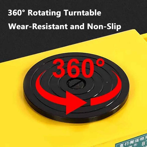 360-degree rotating turntable of Heavy-Duty Industrial Machinery Mover Skate With 360-Degree Rotating Turntable, Steel Base Machine Dolly.